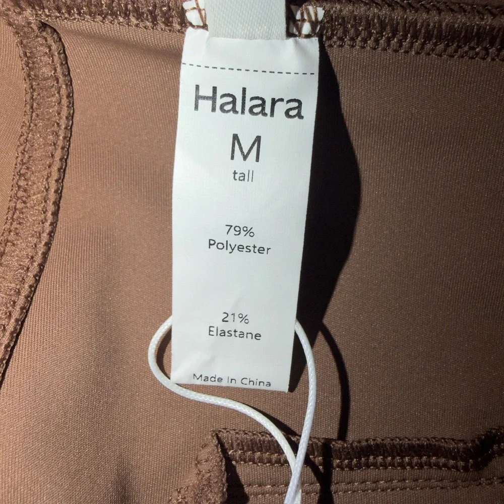 Halara HaloTek Air High Waisted Wide Leg Pants‎ Brown Medium Tall NWT
